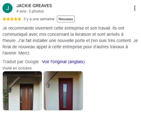 Avis Google Jackie Greaves