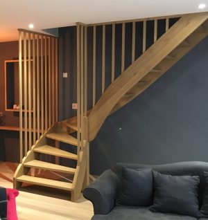 Escalier bois sur mesure fabrication artisanale, menuiserie intérieur La Rochefoucauld